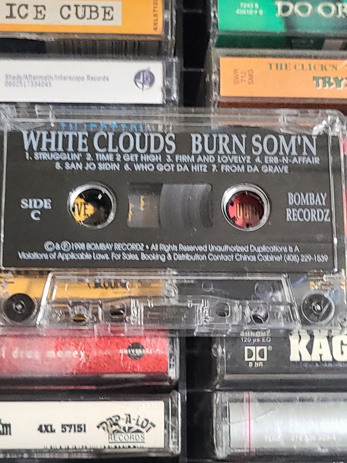 White Cloudz - Burn Somn Cassette Rare HTF OOP Rasta THC