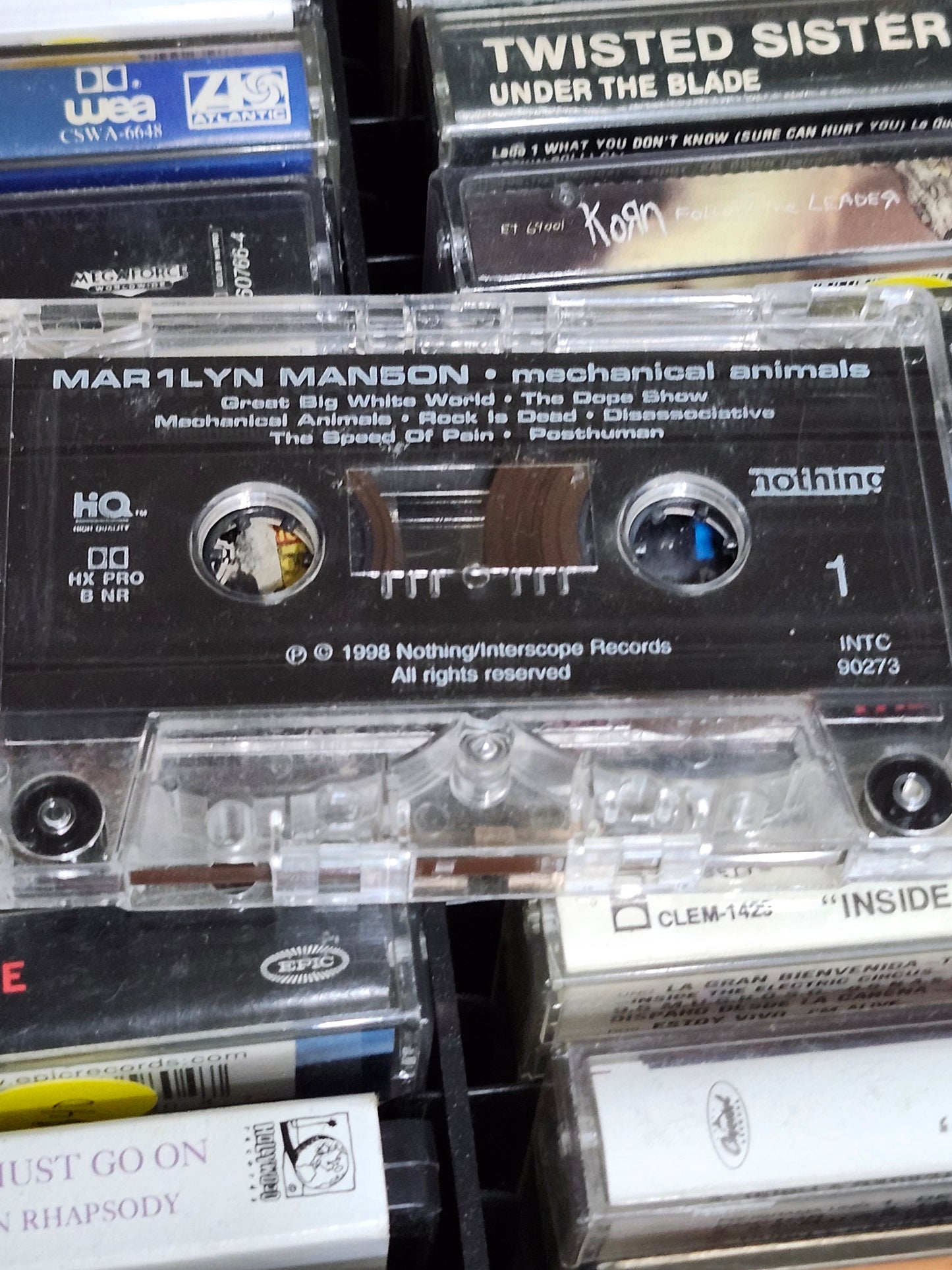 Marilyn Manson Mechanical Animals Cassette Tape Blue Case Rare HTF OOP