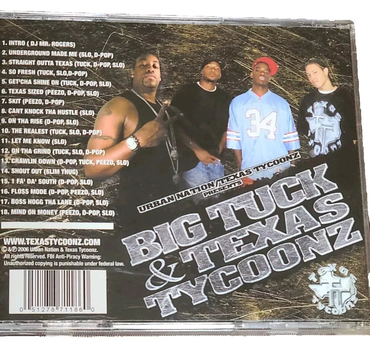 Big Tuck & Texas Tycoonz Chopped & Screwed Straight Outta Texas Vol 1 CD Mixtape