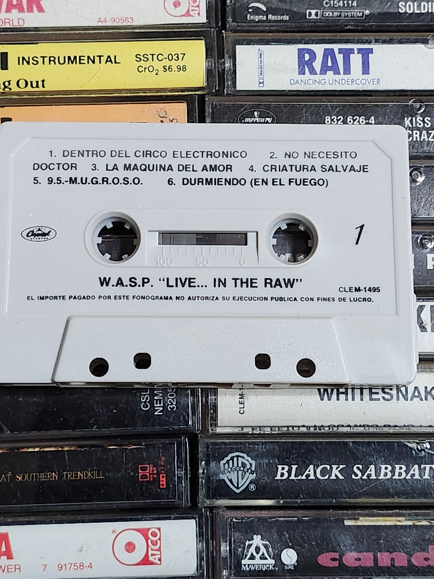 W.A.S.P. Live...In The Raw Cassette Tape Import Mexico Rare HTF OOP WASP