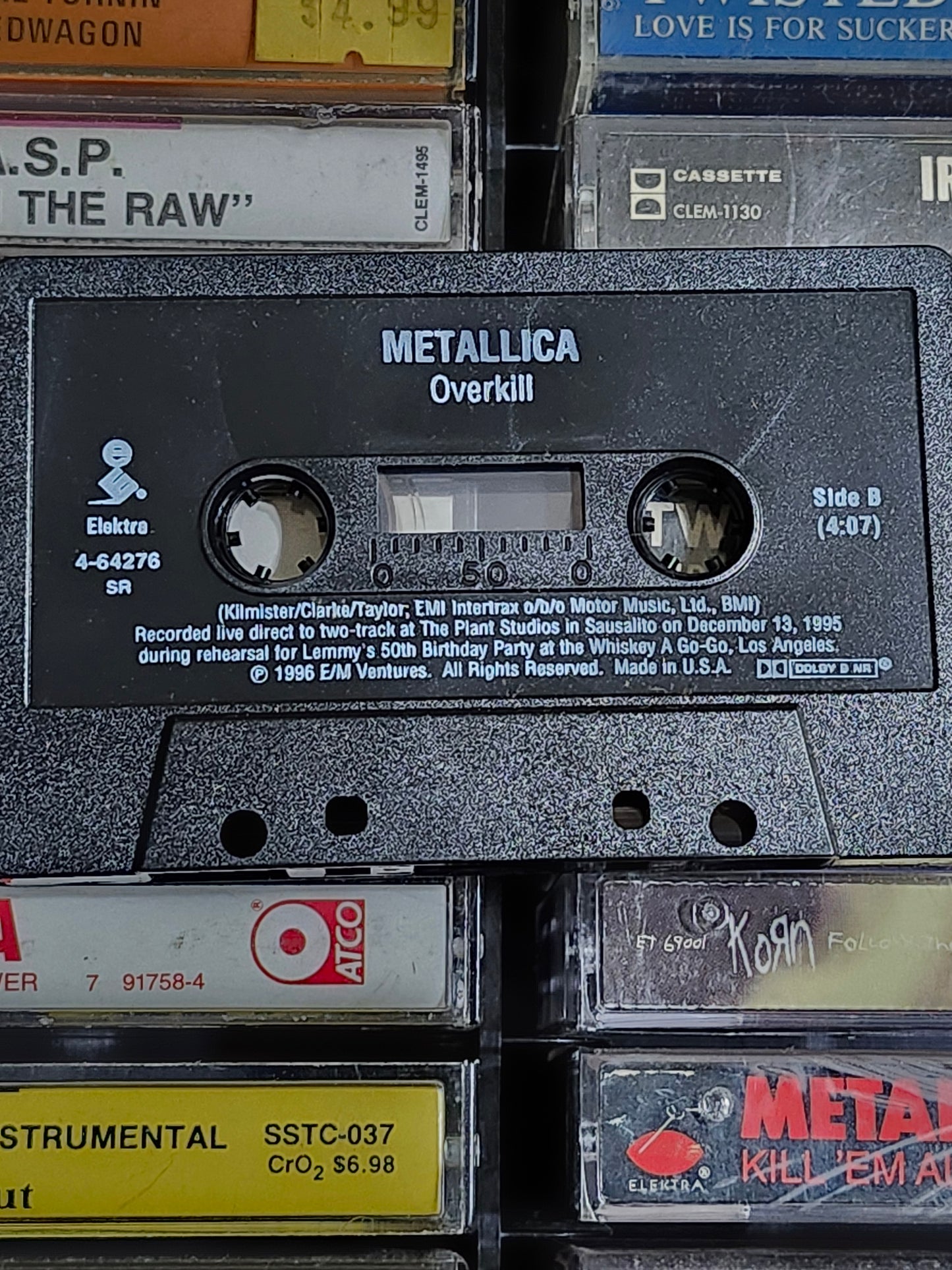 Metallica Until It Sleeps Cassette Tape Single Overkill Elektra