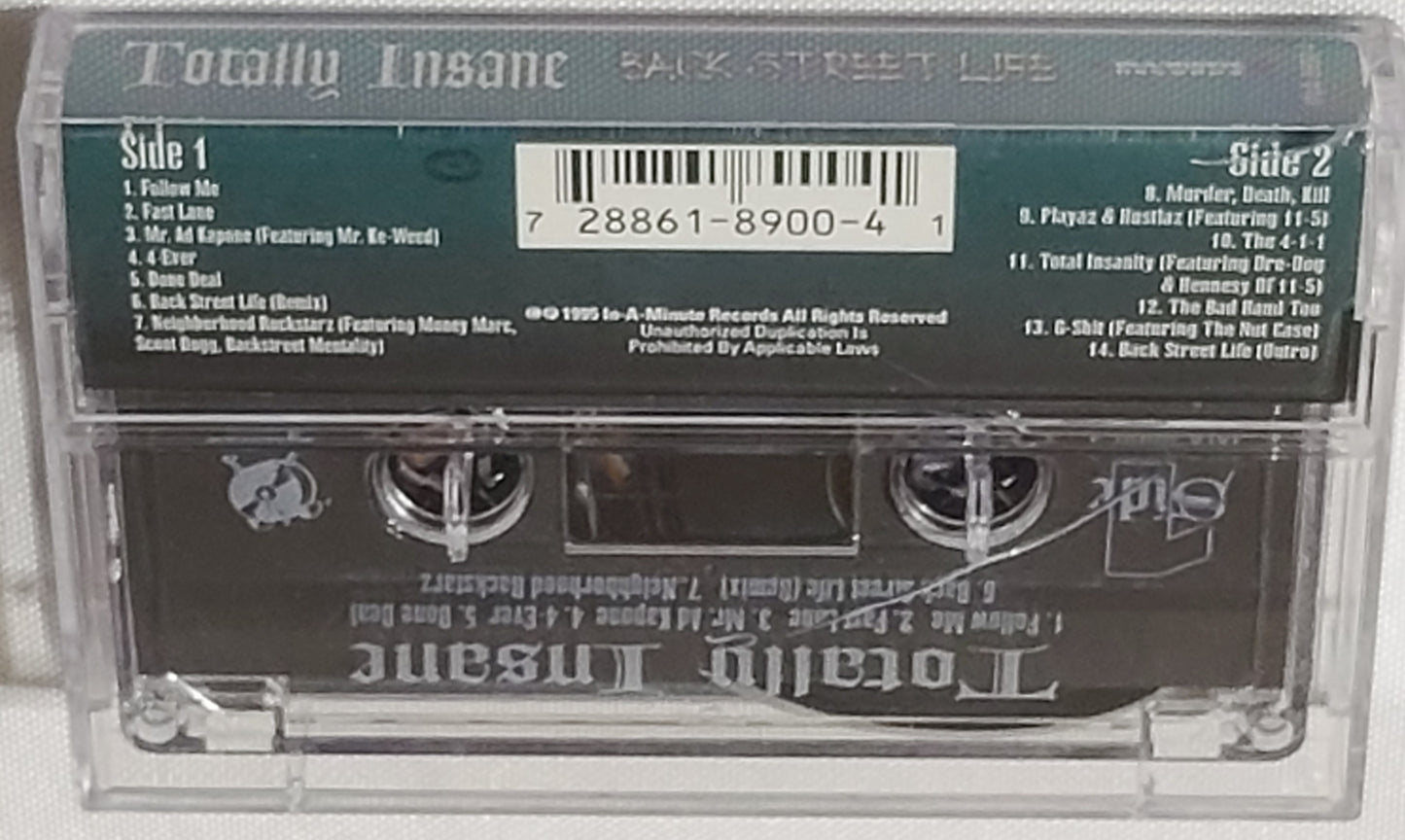 Totally Insane: Back Street Life Cassette Tape Dre-Dog Money Marc