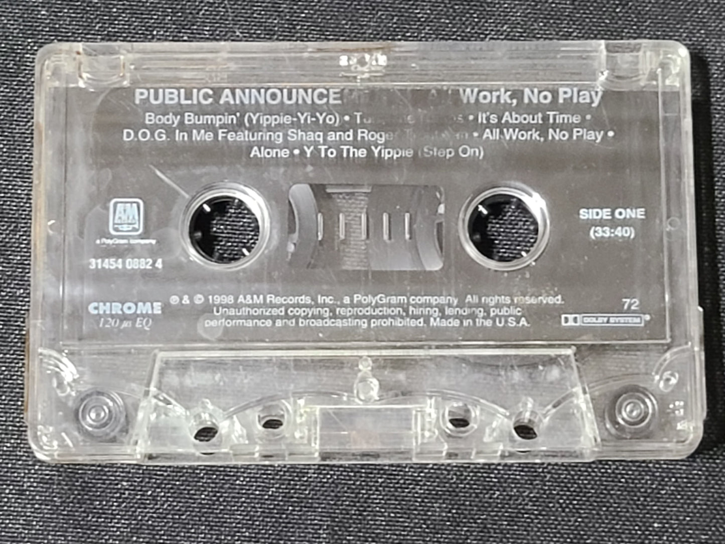 Public Announcement All Work No Play Cassette