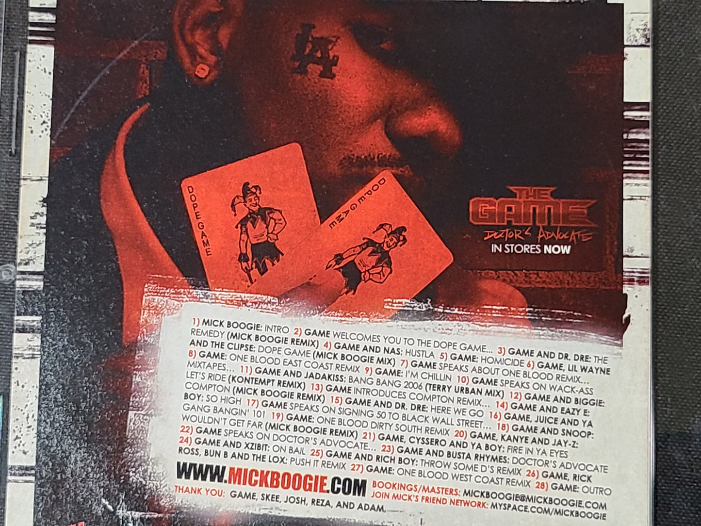 The Game Mick Boogie Dope Game 2 CD Mixtape HTF OOP Nas