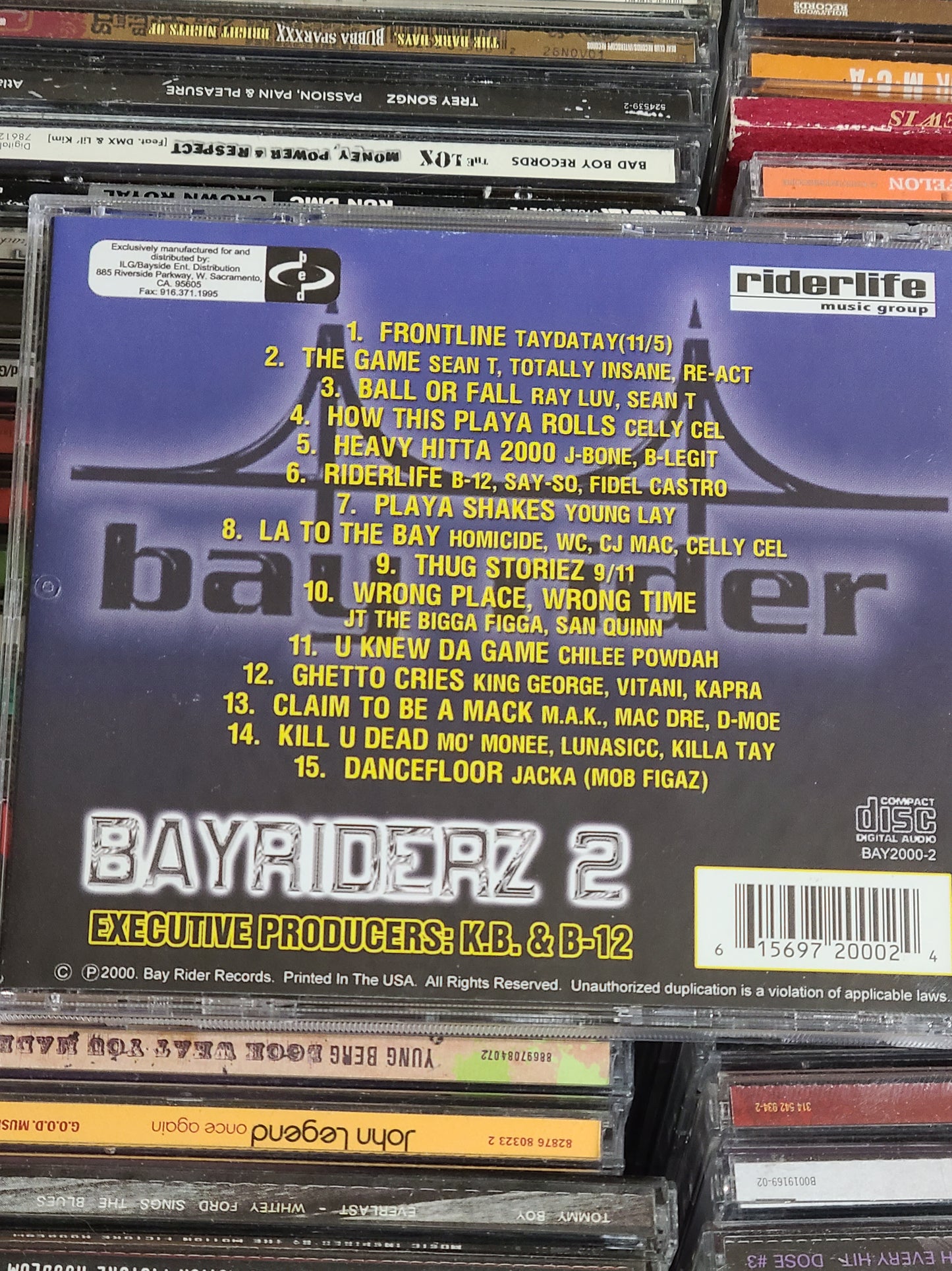 Bayriderz Vol. 2: Riderlife CD B-Legit Celly Cel Spice 1 Killa Tay Mac Dre