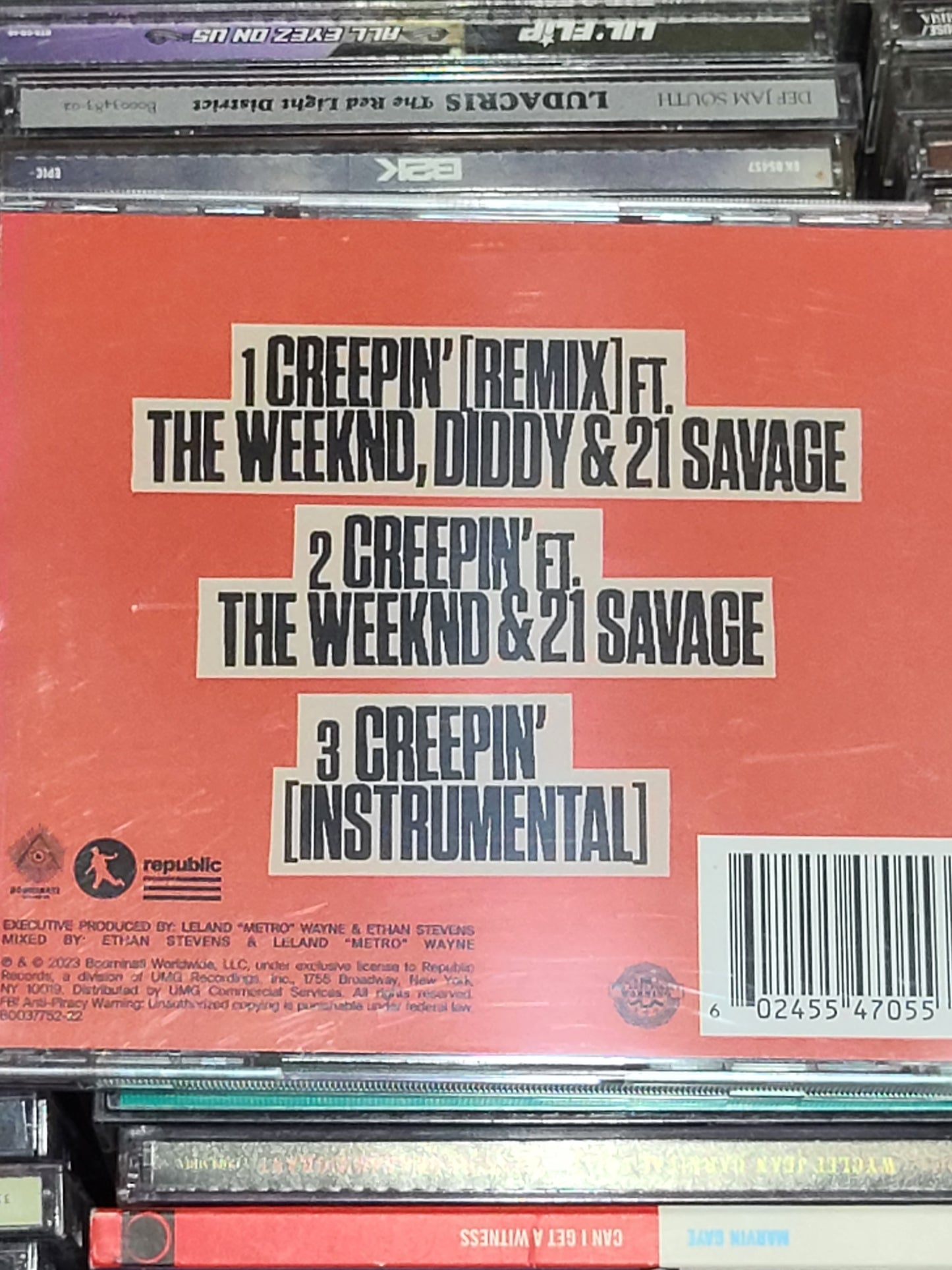 Metro Boomin Creepin' Remix CD Weeknd Diddy Rare HTF OOP Limited Edition Single
