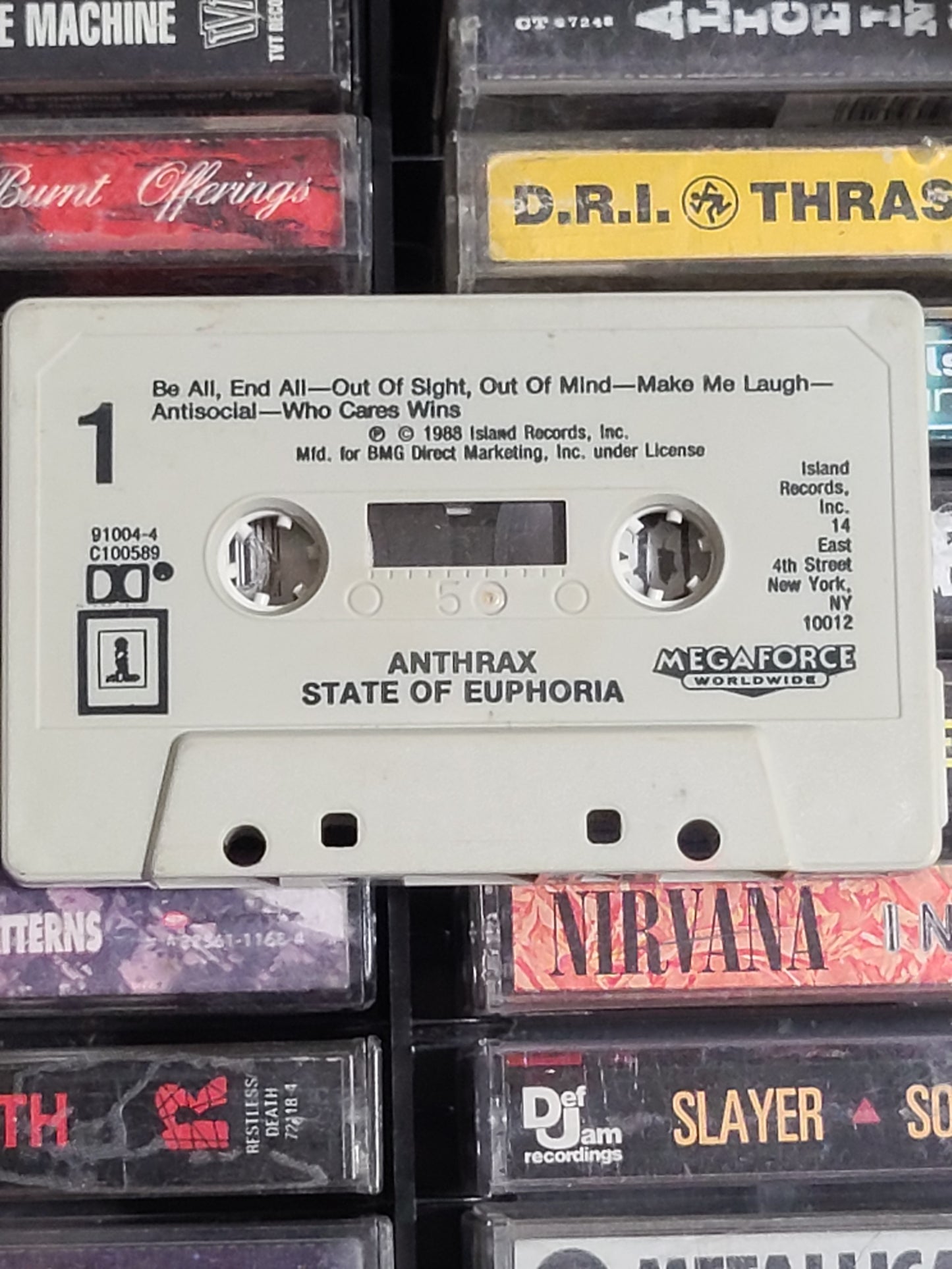 Anthrax State of Euphoria Cassette Tape