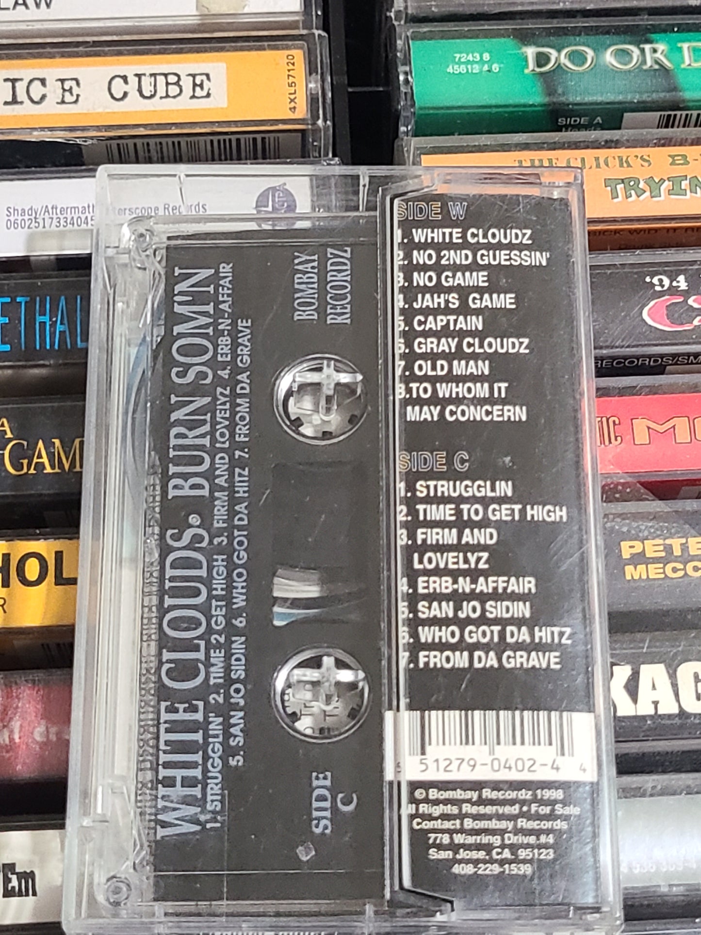 White Cloudz - Burn Somn Cassette Rare HTF OOP Rasta THC