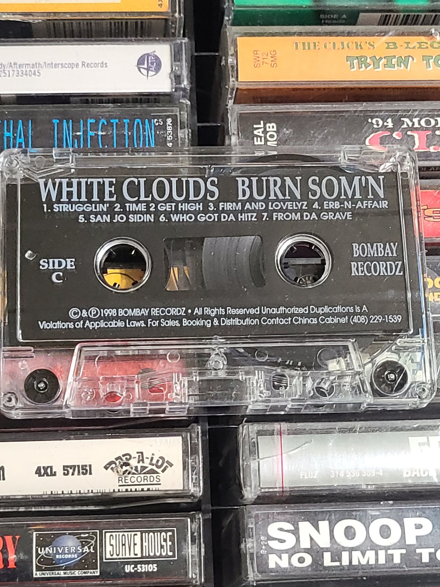 White Cloudz - Burn Somn Cassette Rare HTF OOP Rasta THC