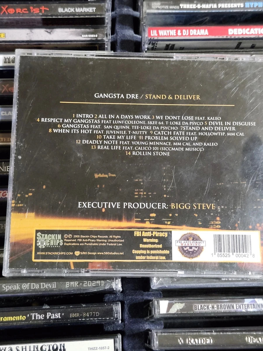 Gangsta Dre Stand & Deliver CD Juvenile San Quinn Luni Coleone T-Nutty Rare HTF