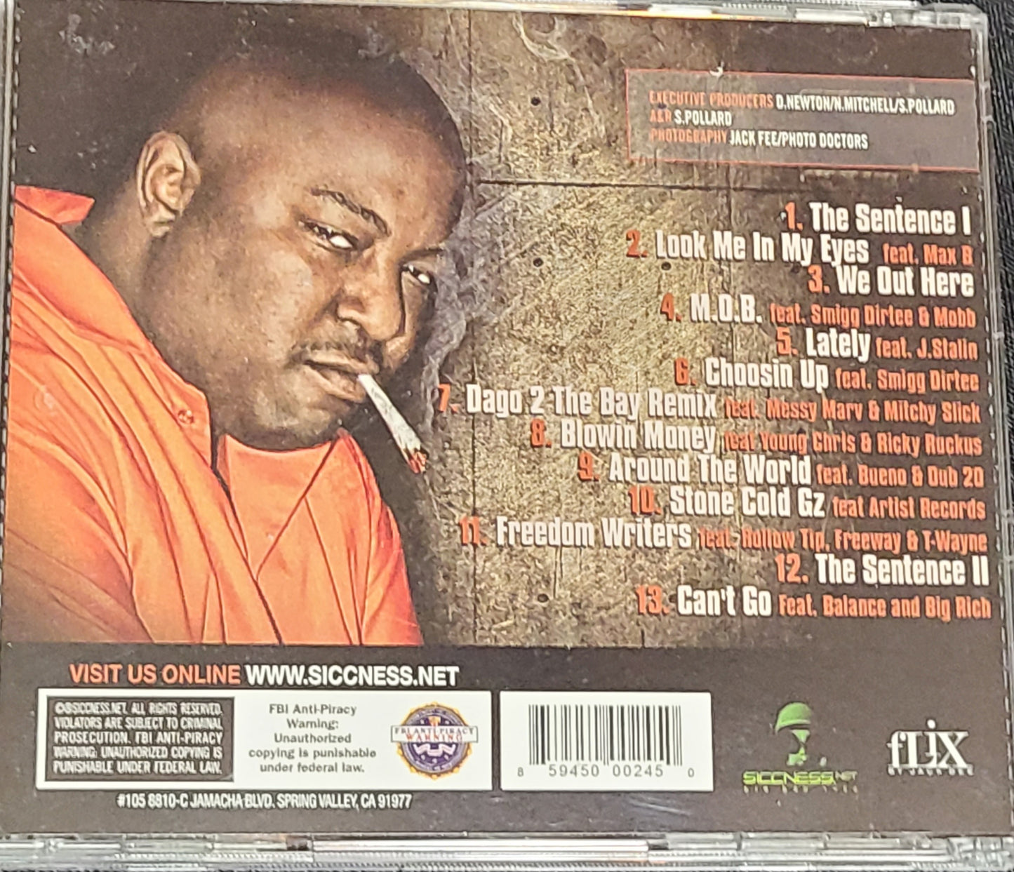 The Jacka The Sentence  CD Rare HTF OOP Bay Rap Cali Mob Figaz