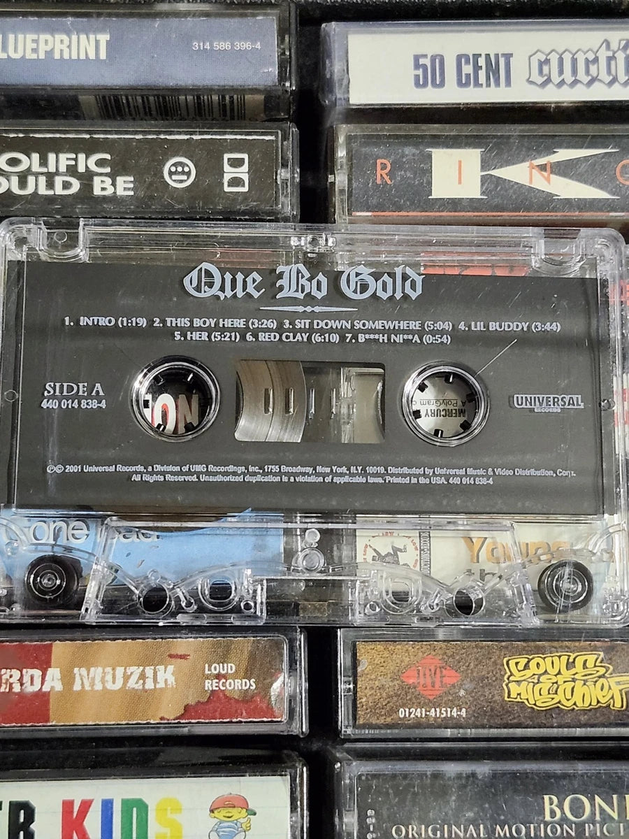 Que Bo Gold Cassette Tape Rap Hip Hop Rare HTF OOP
