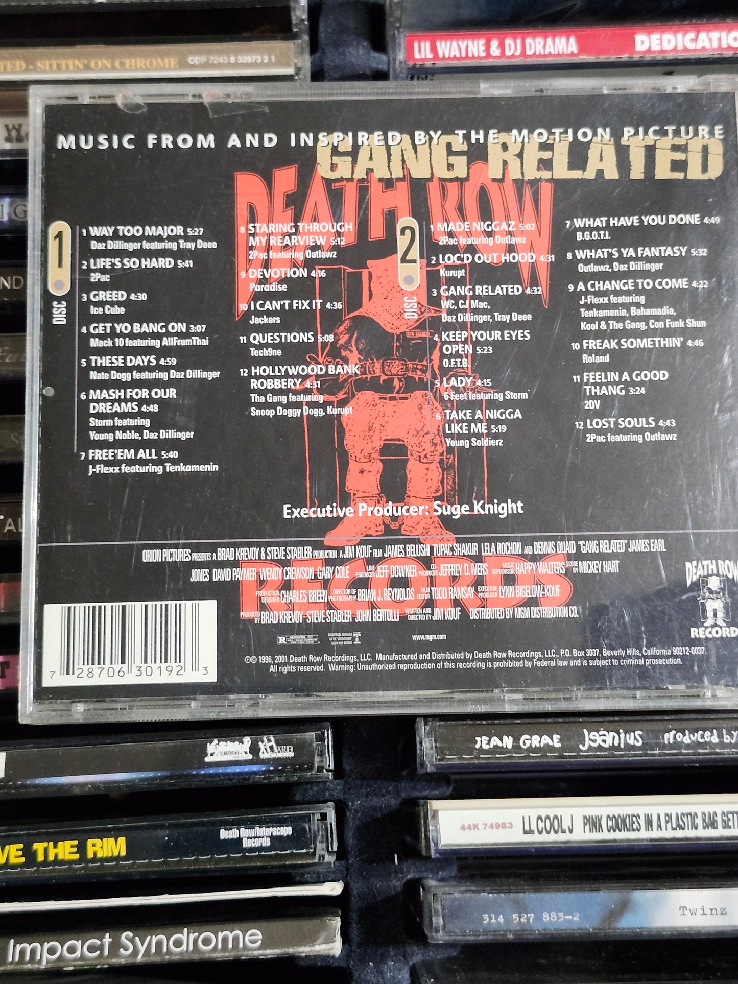 Gang Related Soundtrack Remastered CD 2Pac Tech N9ne Snoop Dogg Kurupt Daz Rare