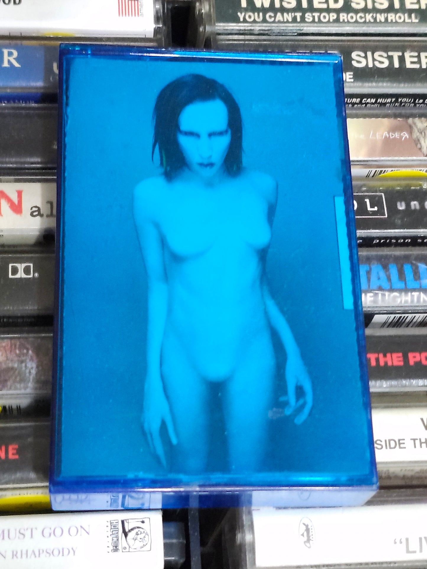 Marilyn Manson Mechanical Animals Cassette Tape Blue Case Rare HTF OOP