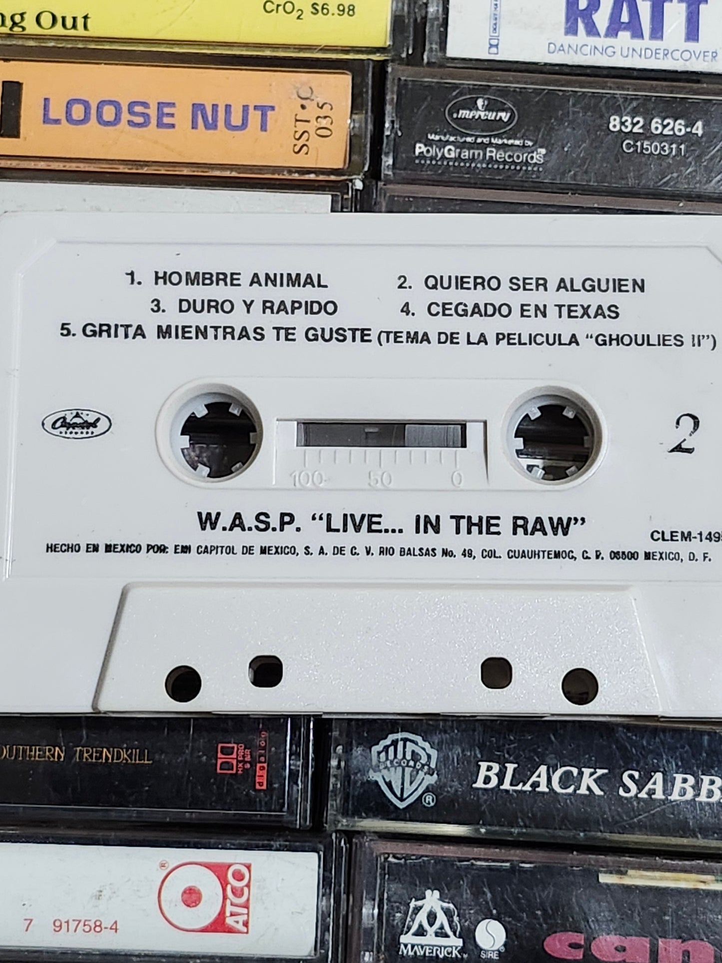 W.A.S.P. Live...In The Raw Cassette Tape Import Mexico Rare HTF OOP WASP
