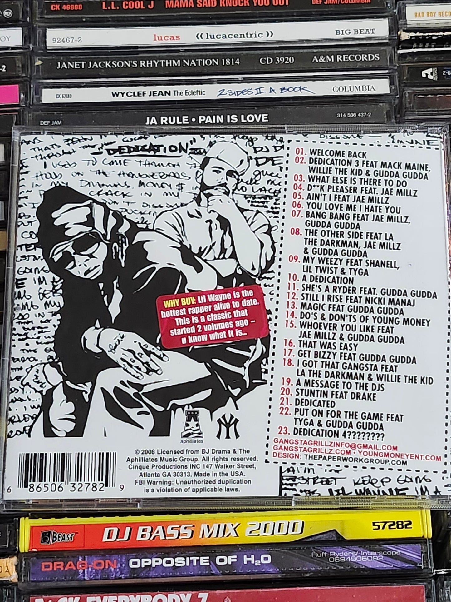 Lil Wayne Dedication 3 CD Gangsta Grillz DJ Drama Rare HTF OOP