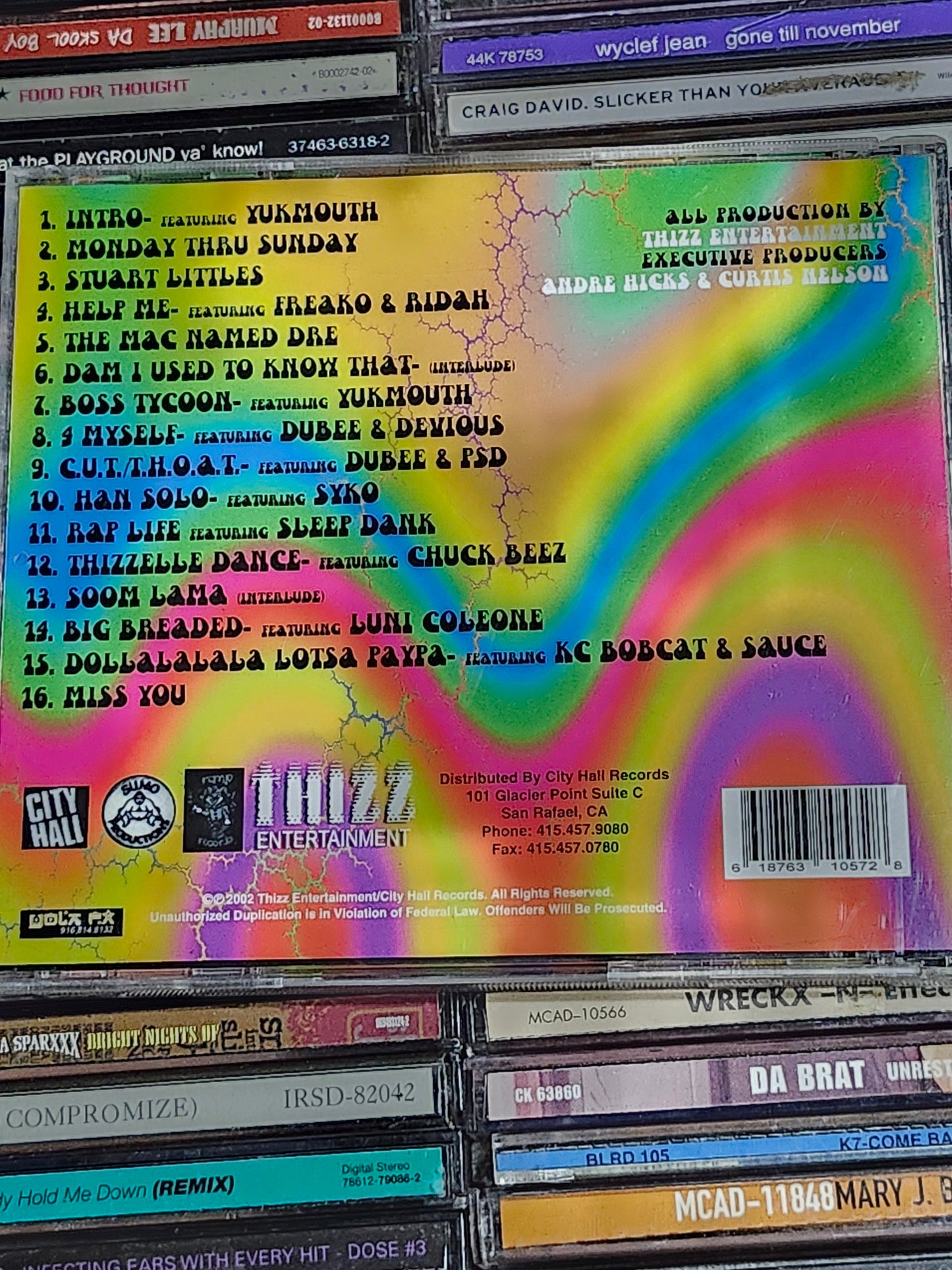 Mac Dre - Thizzelle Washington CD Thizz Rare HTF OOP Bay Area Dubee Yukmouth