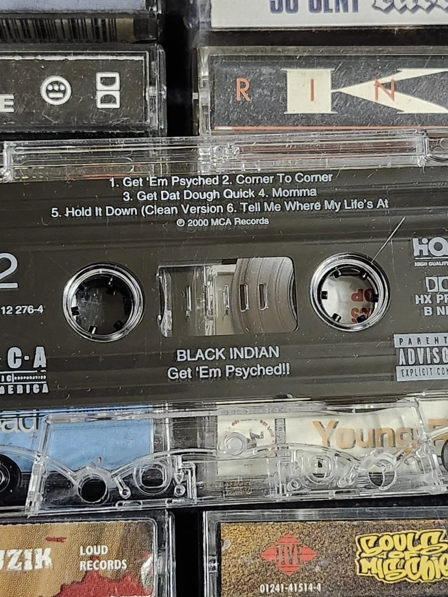 Black Indian - Get 'Em Psyched Cassette Rare HTF OOP