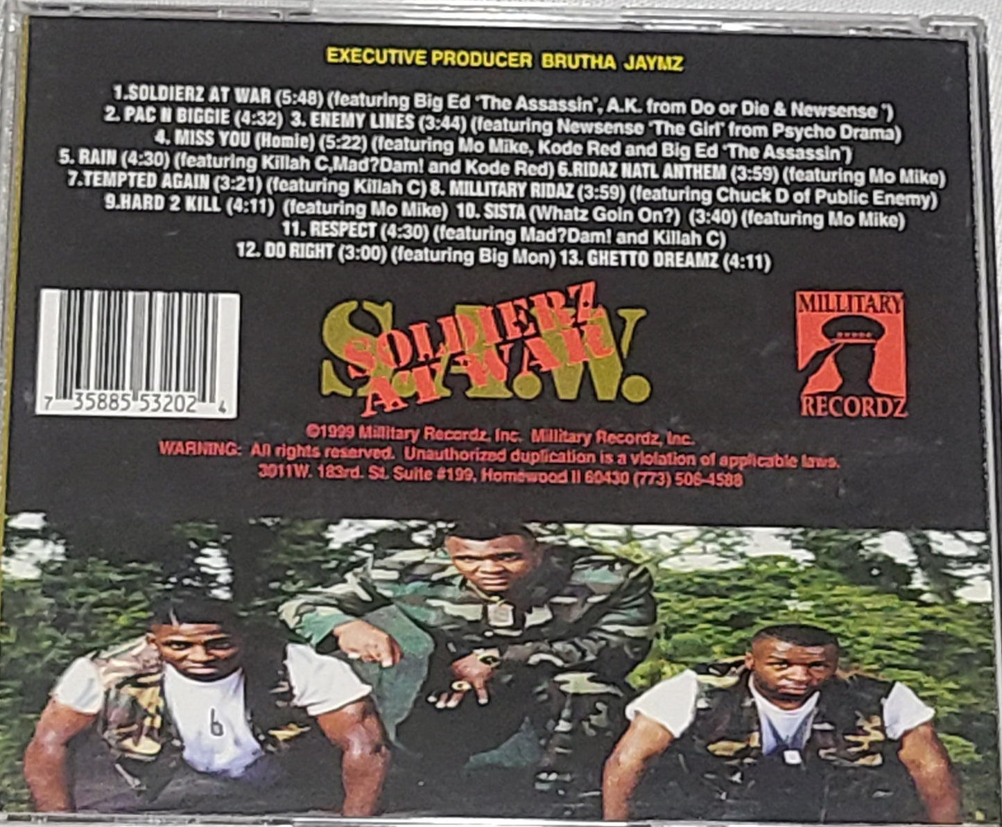Soldierz At War S.A.W. CD Newsense Chuck D Do Or Die Killah C HTF Rare OOP