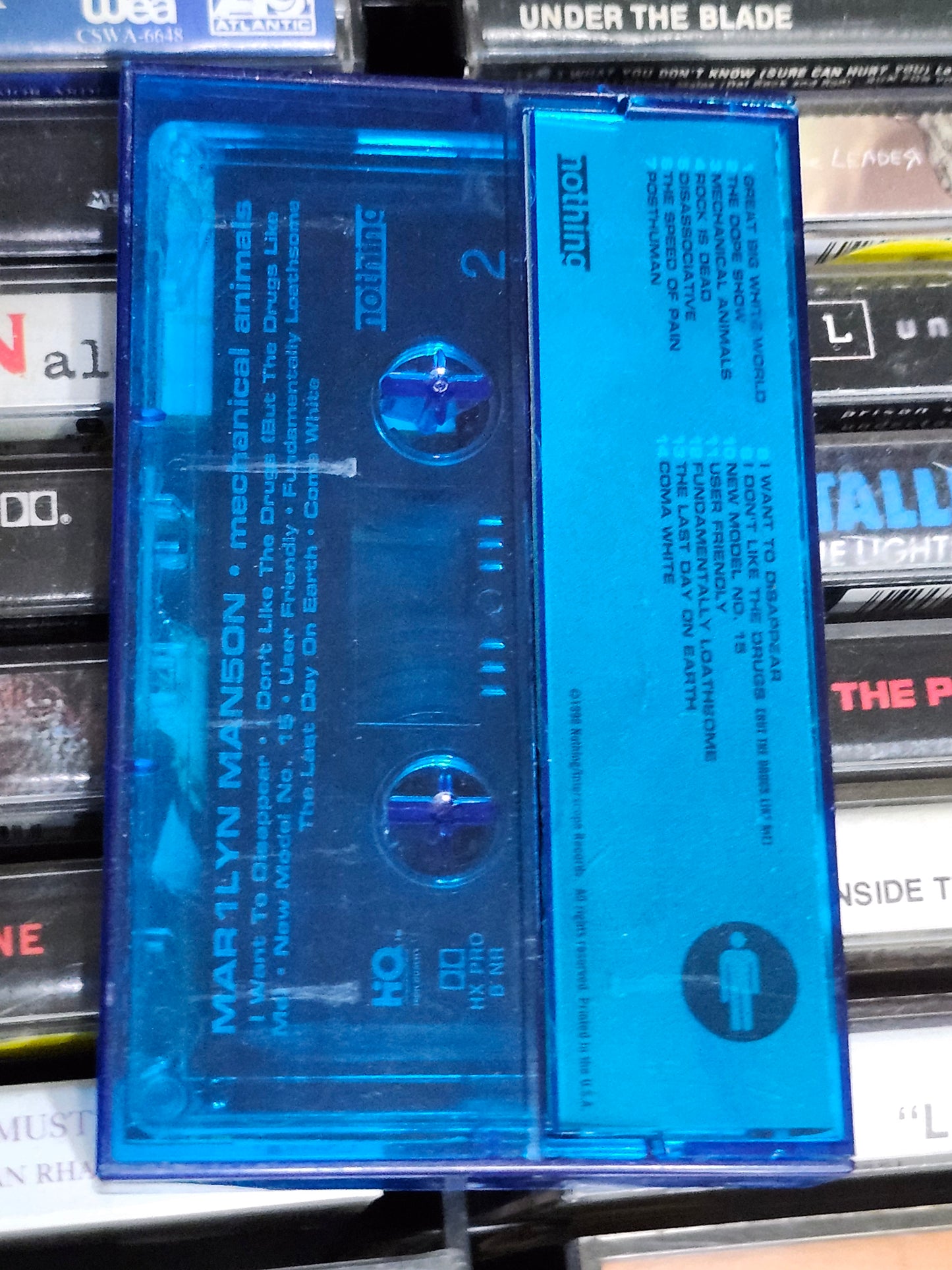 Marilyn Manson Mechanical Animals Cassette Tape Blue Case Rare HTF OOP