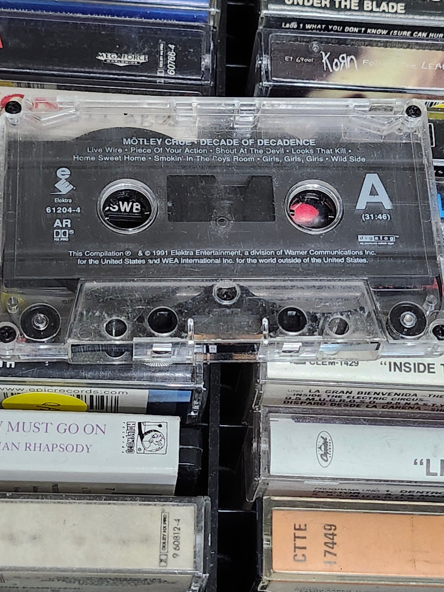Motley Crue Decade Of Decadence '81-'91 Cassette Tape