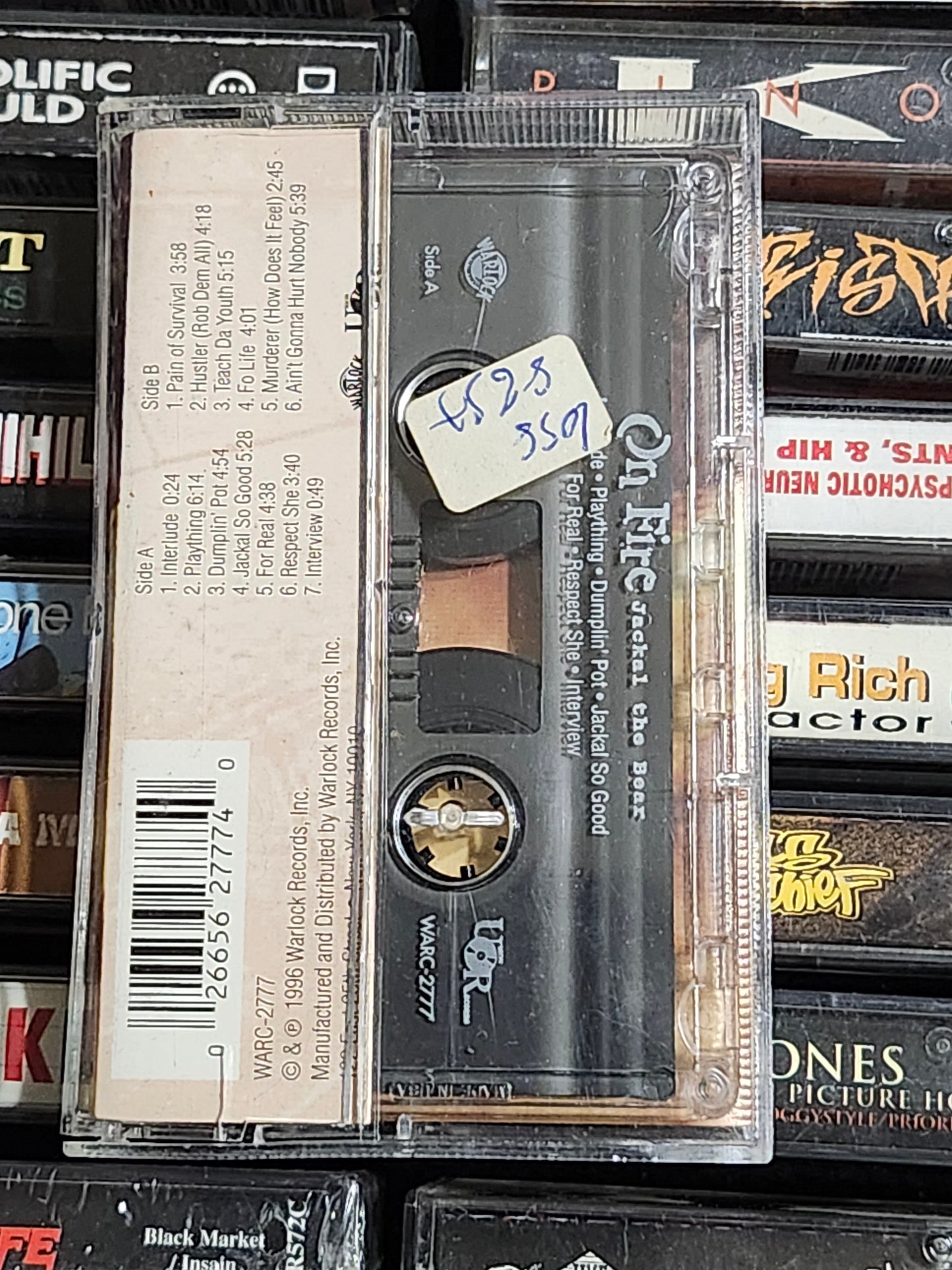 Jackal The Bear - On Fire Cassette Tape Rap Hip Hop Rare HTF OOP