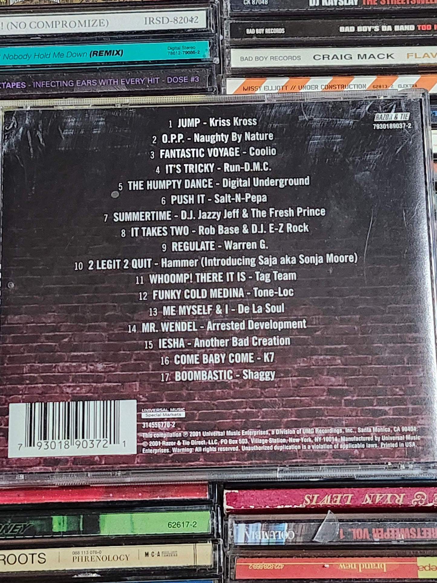 Non Stop Hip Hop CD Run DMC Digital Underground Kriss Kross Warren G De La Soul