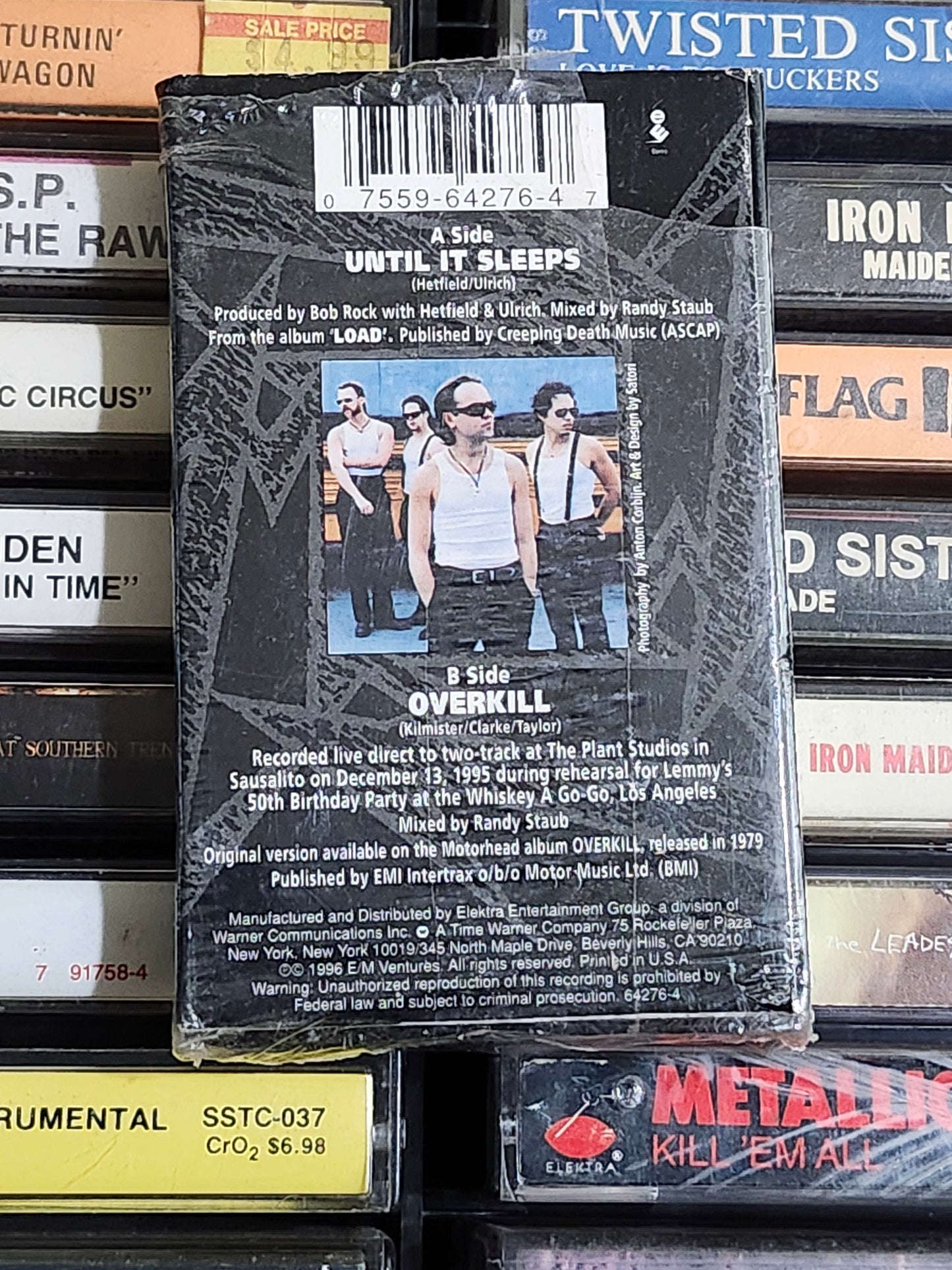 Metallica Until It Sleeps Cassette Tape Single Overkill Elektra