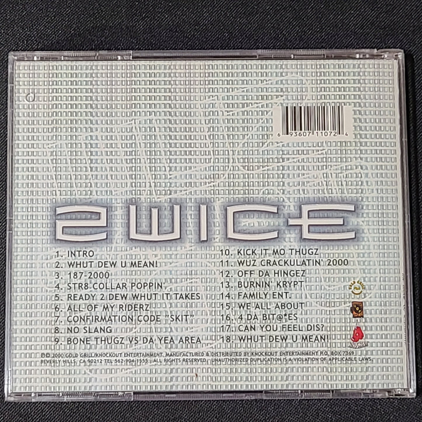 2wice [of off Da Hook] Wuz Crackulatin' 2000 CD