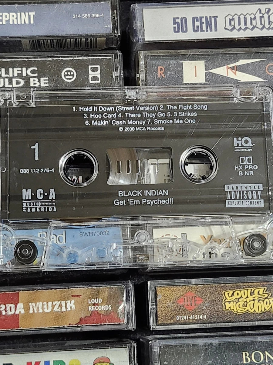 Black Indian - Get 'Em Psyched Cassette Rare HTF OOP