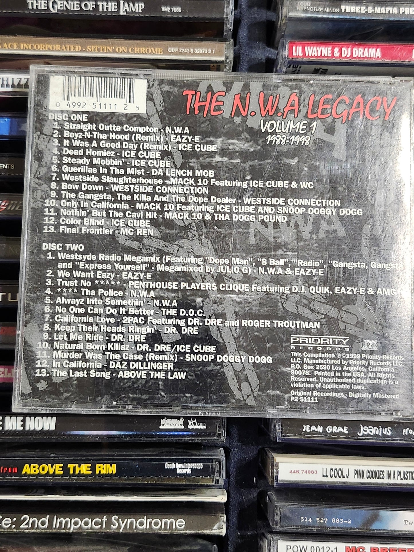 The NWA Legacy Volume 1 CD 2 Disc Set Bone Thugs NWA Ice Cube Eazy-E