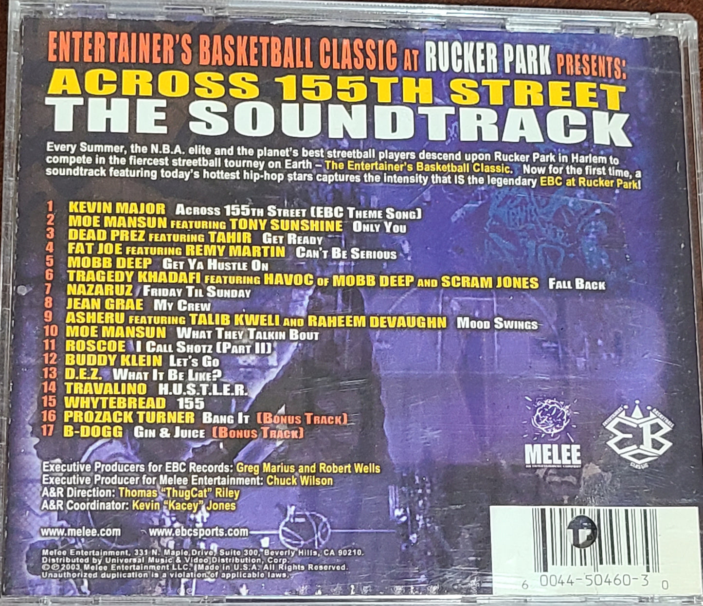 EBC At Rucker Park Presents: Across 155th Street CD Dead Prez Fat Joe Mobb Deep