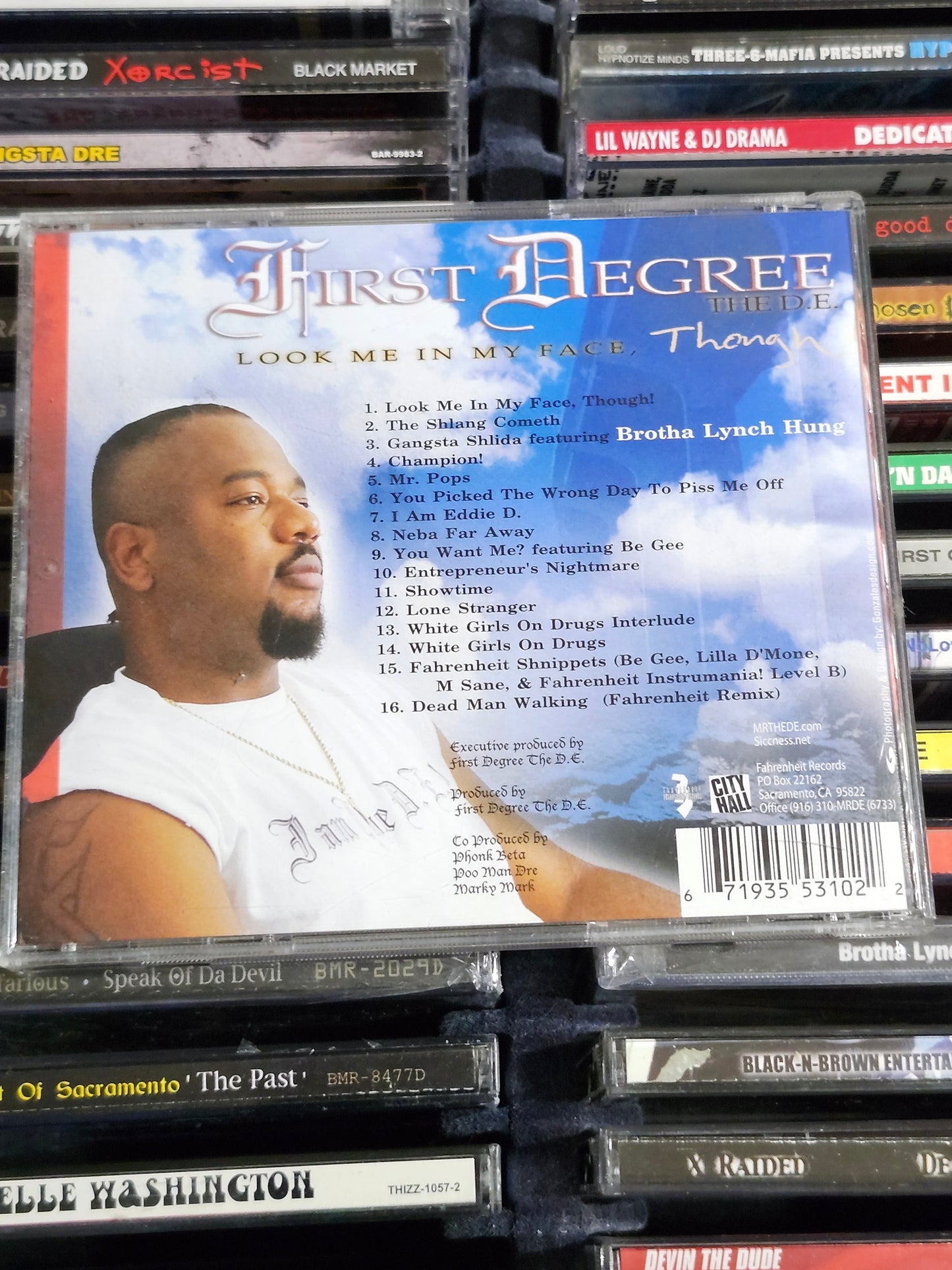 First Degree The D.E. - Look Me In The Face Though CD Brotha Lynch Norcal Rare