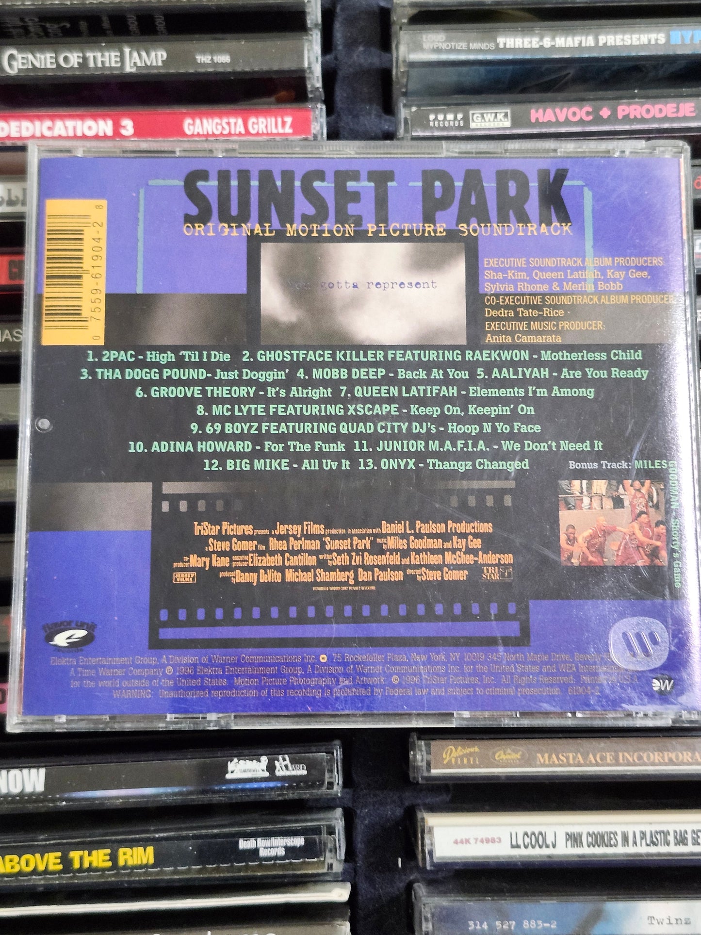 Sunset Park Soundtrack CD 2pac Mobb Deep Wu Tang Clan Aaliyah Queen Latifah Onyx