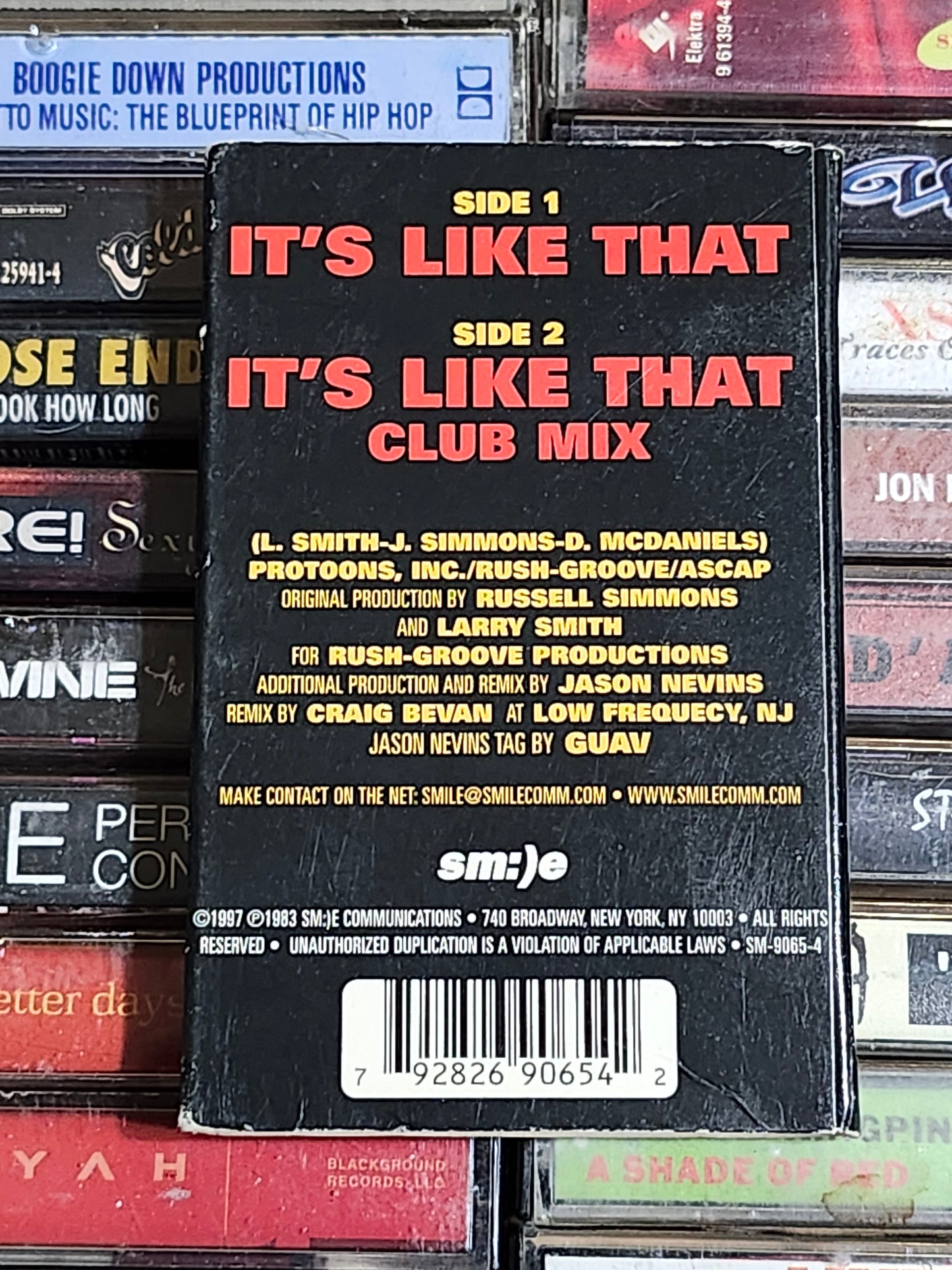 Run Dmc vs Jason Nevins It’s Like That Cassette Tape Single Rare HTF OOP