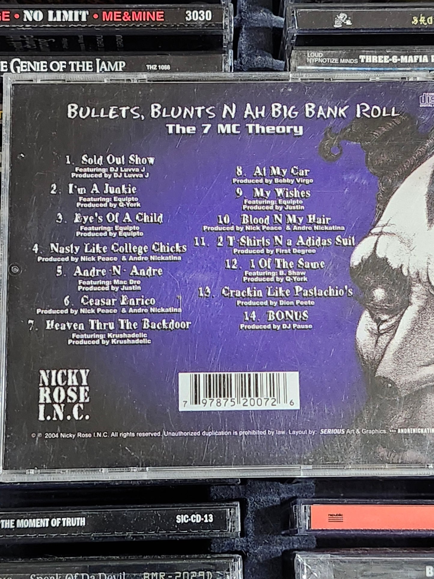 Andre Nickatina Bullets Blunts N Uh Big Bank Roll CD Rare HTF OOP